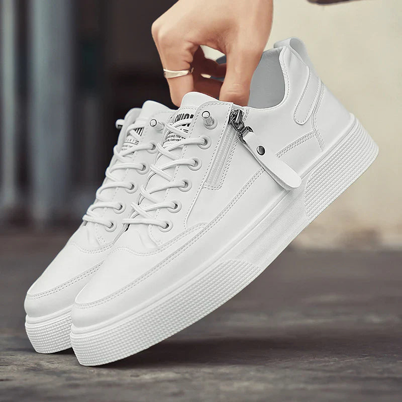 Heren Sneakers Met Rits en Vetersluiting Modern Ontwerp 0