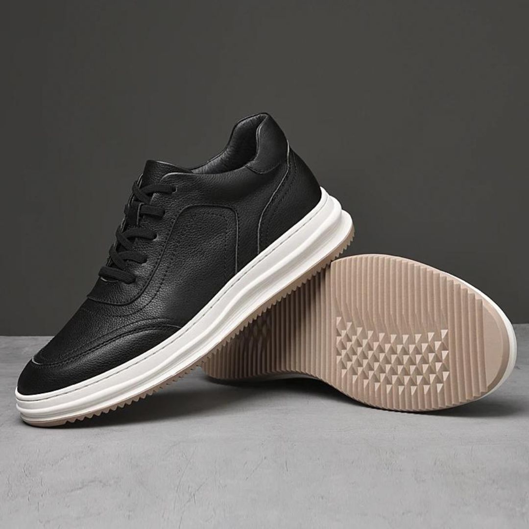 Heren Sneakers Minimalistisch Echt Leer met Rubber Zool 1