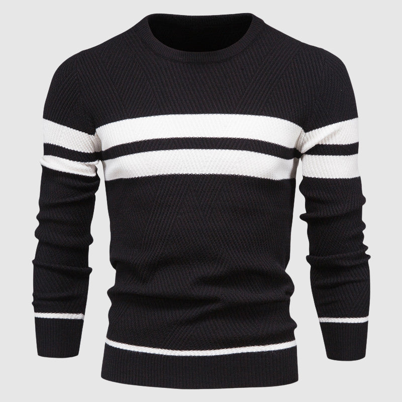 Heren Sweater Met Streepdesign Casual Ronde Hals 1