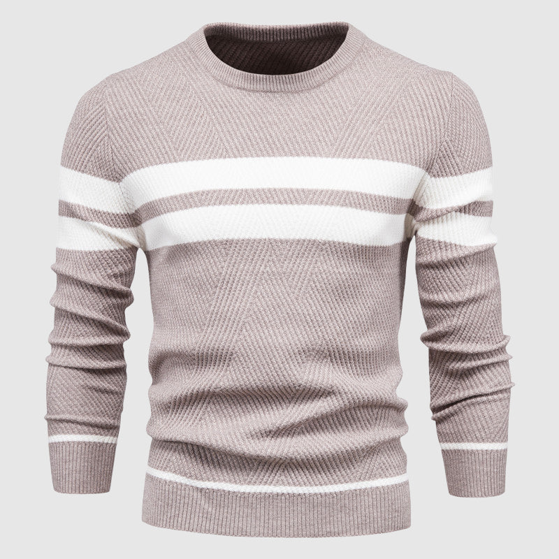 Heren Sweater Met Streepdesign Casual Ronde Hals 3