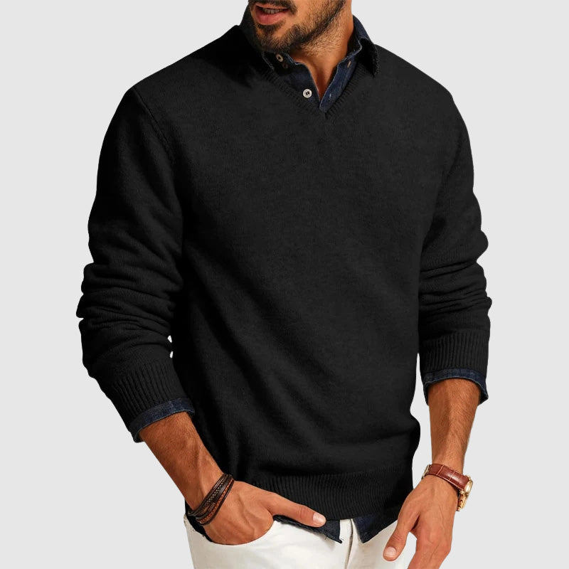 Heren Sweater V-hals Lichtgewicht 1