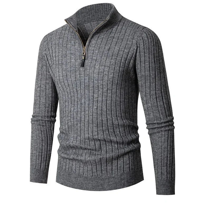 Heren Sweater met Halve Rits en Hoge Kraag 6