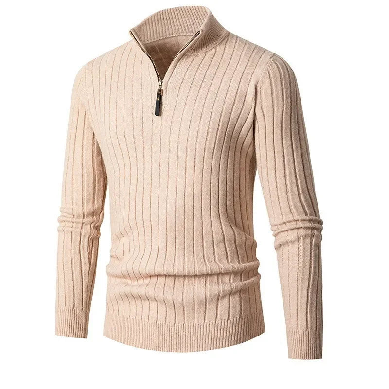 Heren Sweater met Halve Rits en Hoge Kraag 8