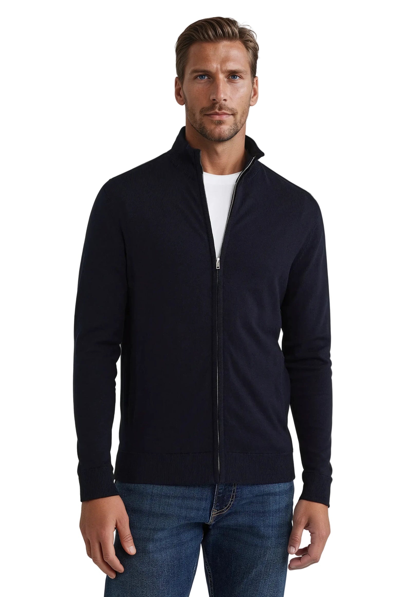 Heren Sweatshirt met Volledige Rits en Moderne Stijl 0