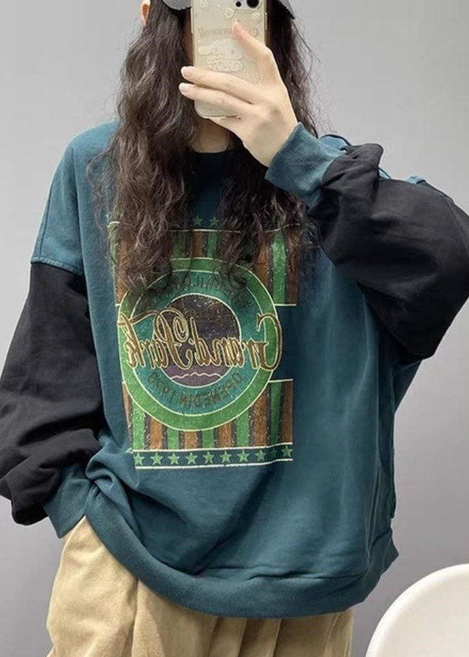 Heren Sweatshirt met Zwarte Print Casual Stijl 1