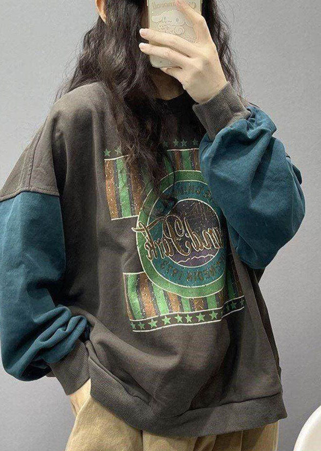 Heren Sweatshirt met Zwarte Print Casual Stijl 2