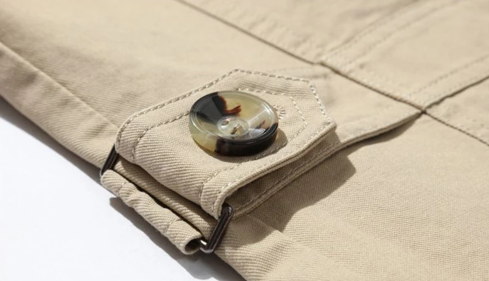 Heren Trenchcoat Dubbelgeknoopte Structuur Soft Blended 6