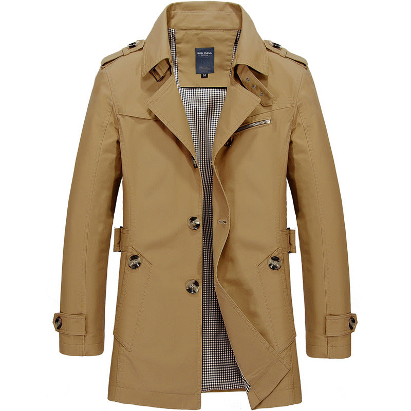 Heren Trenchcoat Dubbelgeknoopte Structuur Soft Blended 7