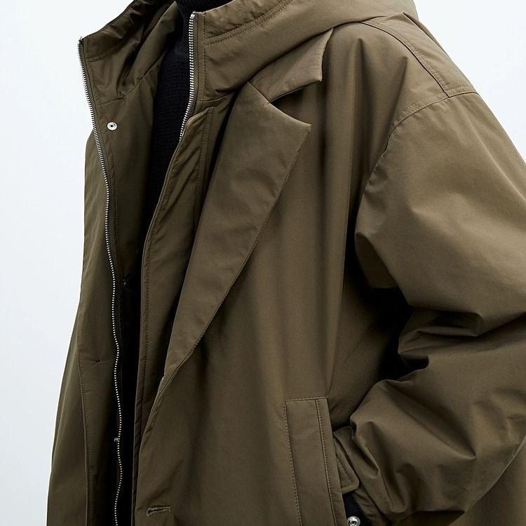 Heren Trenchcoat met Capuchon en Oversized Pasvorm 1