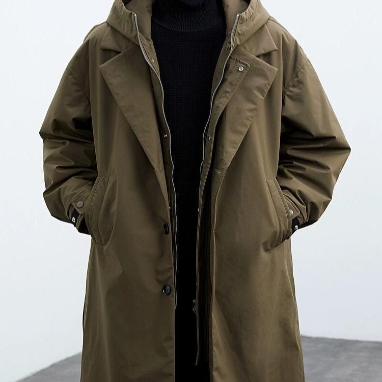Heren Trenchcoat met Capuchon en Oversized Pasvorm 2