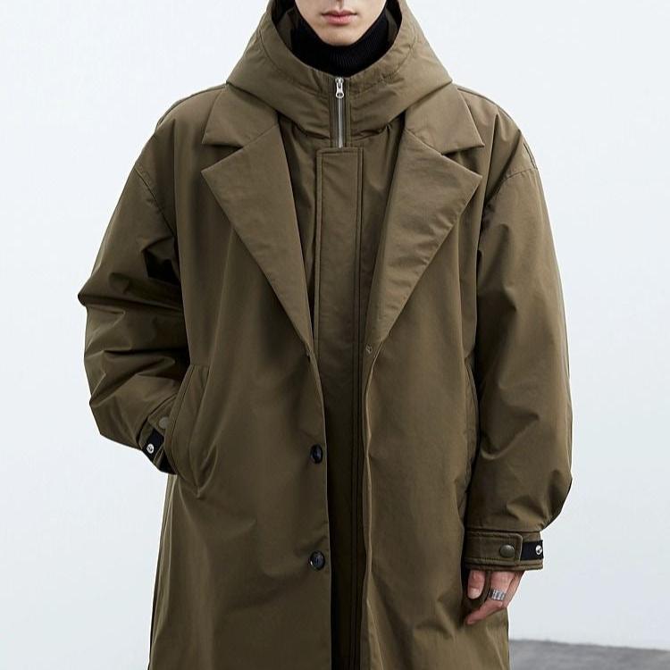 Heren Trenchcoat met Capuchon en Oversized Pasvorm 4