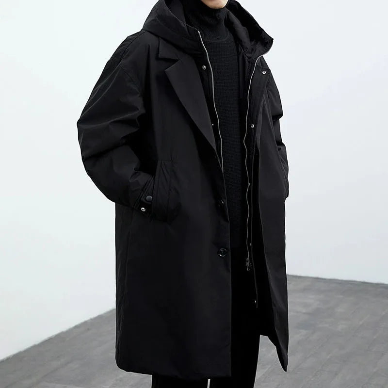 Heren Trenchcoat met Capuchon en Oversized Pasvorm 6