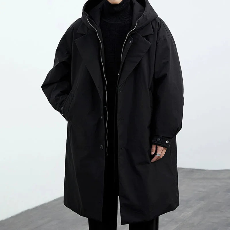 Heren Trenchcoat met Capuchon en Oversized Pasvorm 7