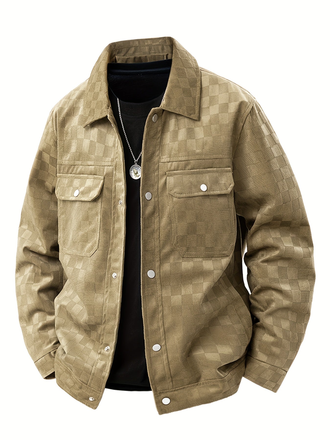 Heren Truckerjack Geruit Casual Stijl 5