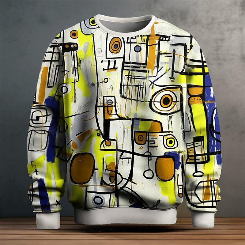 Heren Trui Geometrisch Patroon Casual Ronde Hals 2