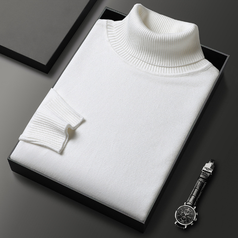 Heren Trui Met Col en Geribde Afwerking 11