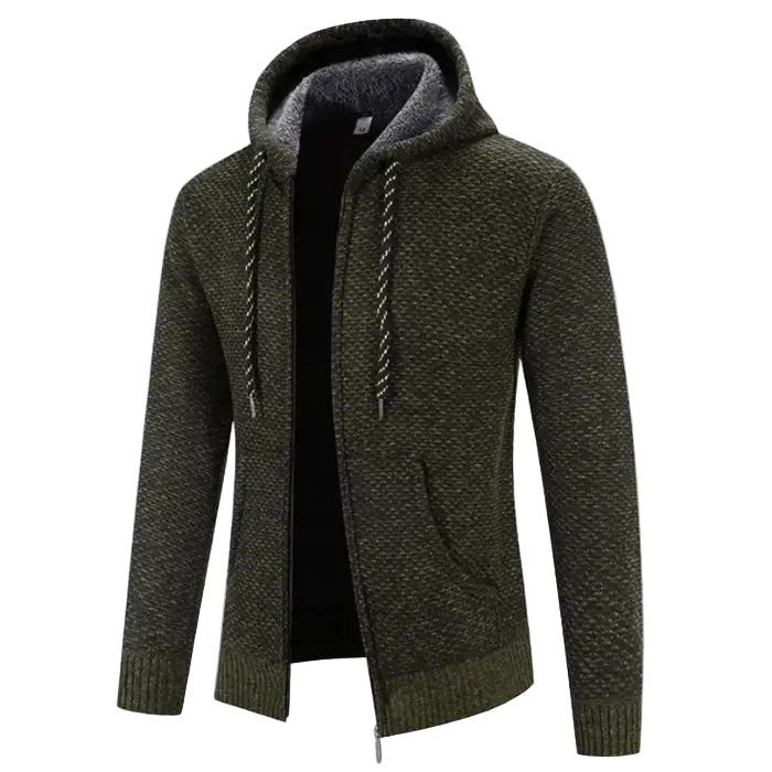 Heren Trui Minimalistisch Design met Gevoerde Capuchon 0