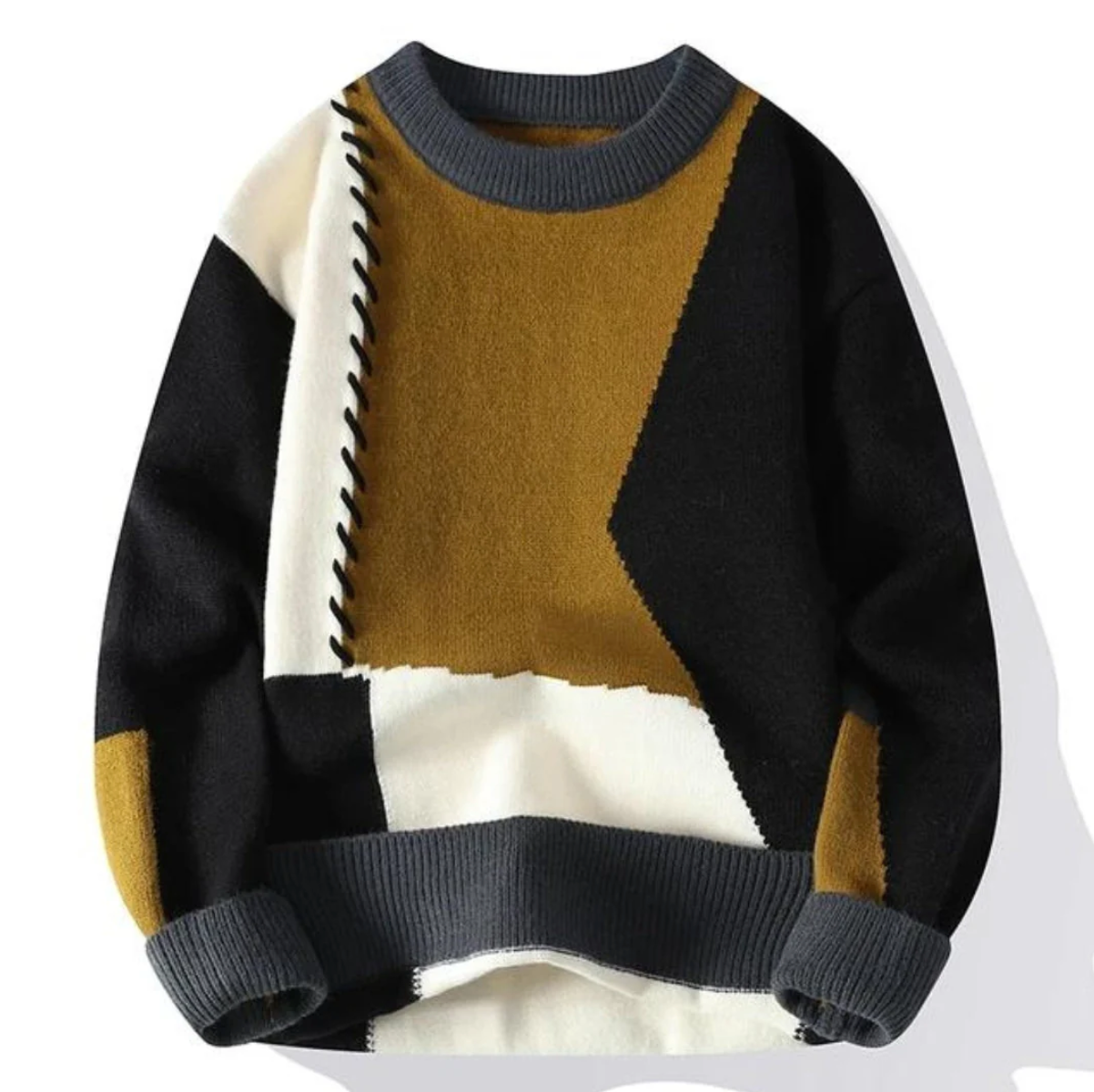 Heren Trui Patchwork Stijl 3