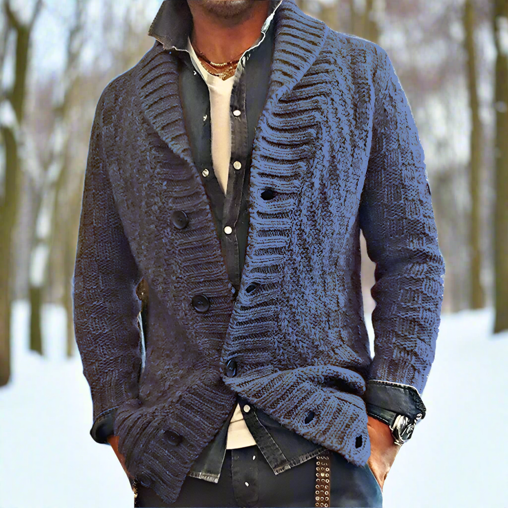 Heren Vest Gebreid met Sjaalkraag voor Casual en Smart-Casual Stijl 1