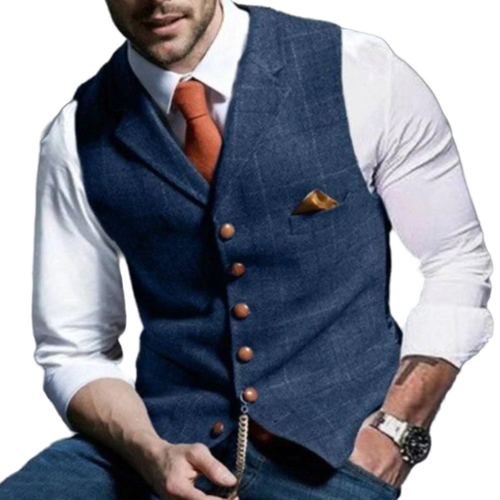 Heren Vest Slim Fit met Knopen en Zakken voor Casual en Formele Gelegenheden 0