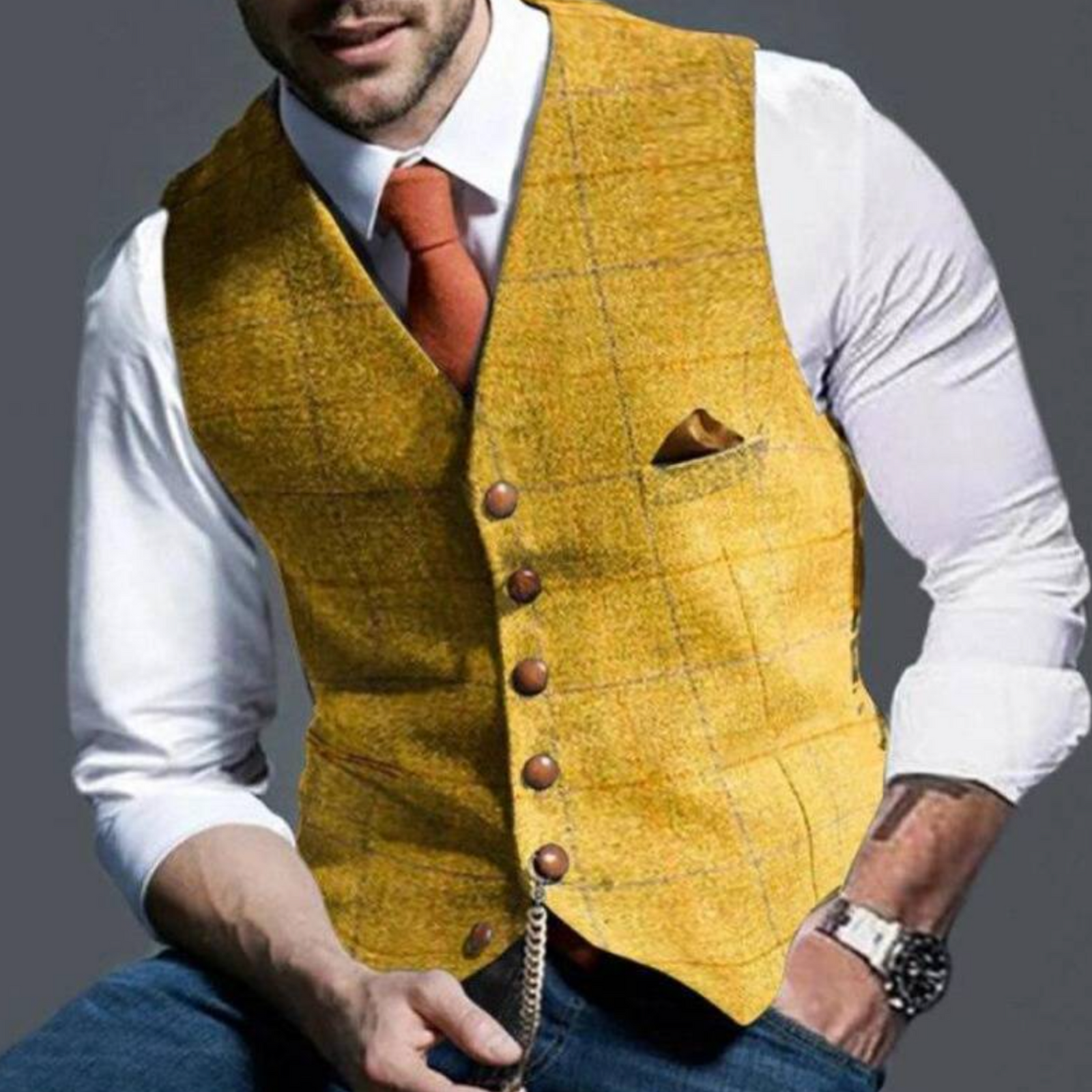 Heren Vest Slim Fit met Knopen en Zakken voor Casual en Formele Gelegenheden 2