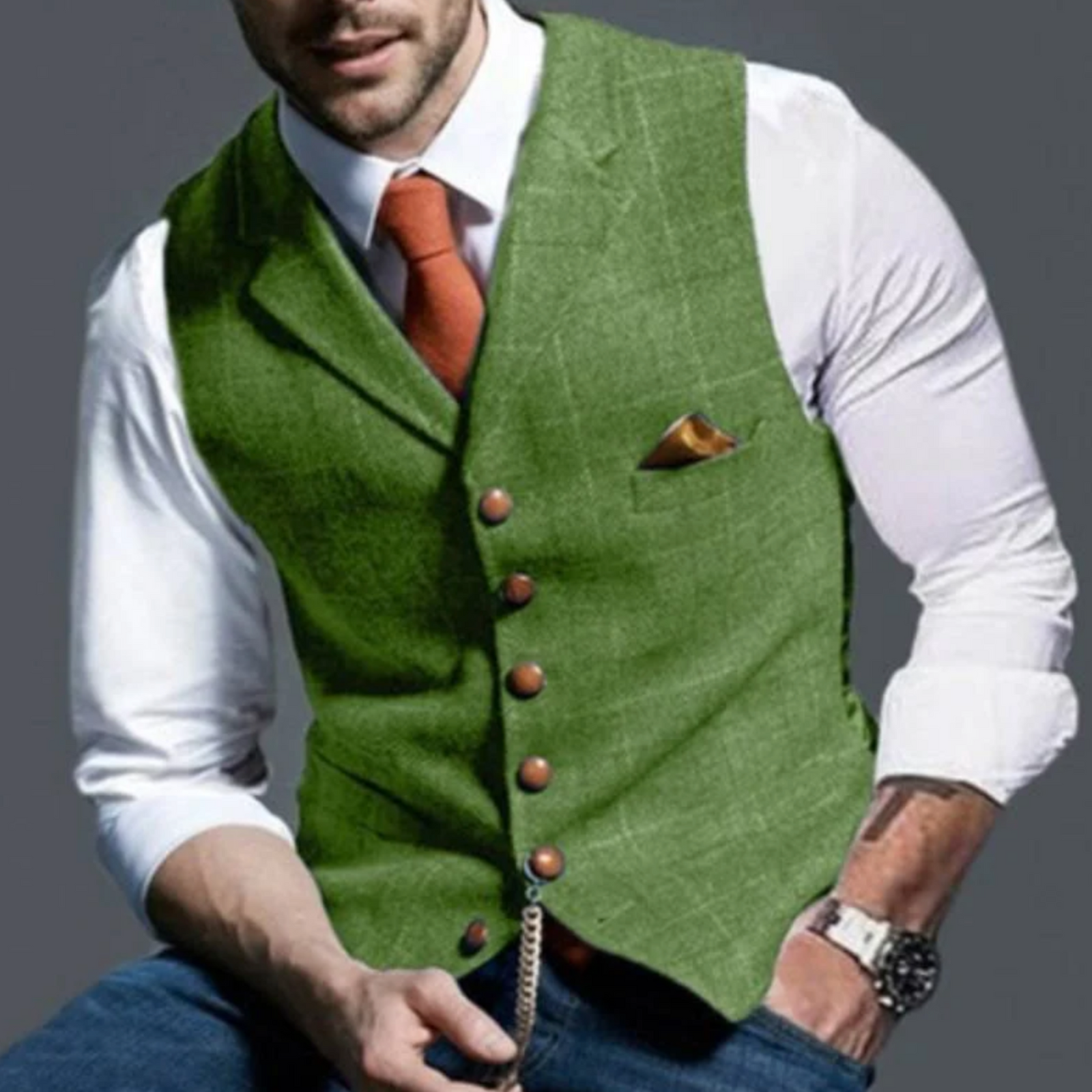 Heren Vest Slim Fit met Knopen en Zakken voor Casual en Formele Gelegenheden 4