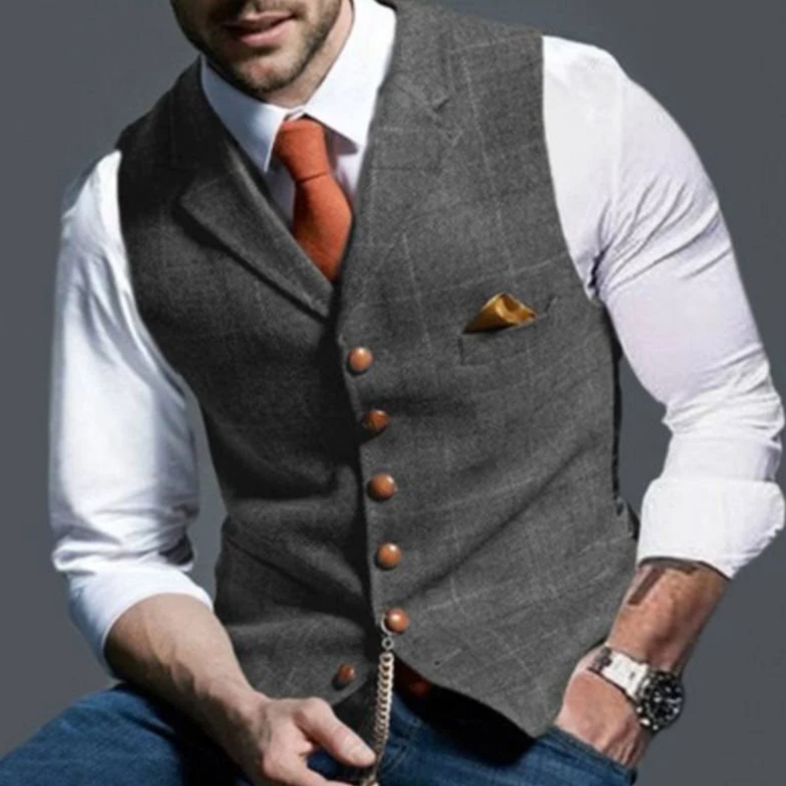 Heren Vest Slim Fit met Knopen en Zakken voor Casual en Formele Gelegenheden 5