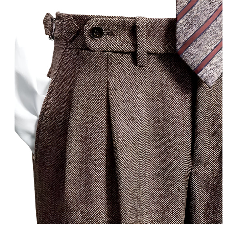 Heren Vrijetijdsbroek Casual Tweed 0