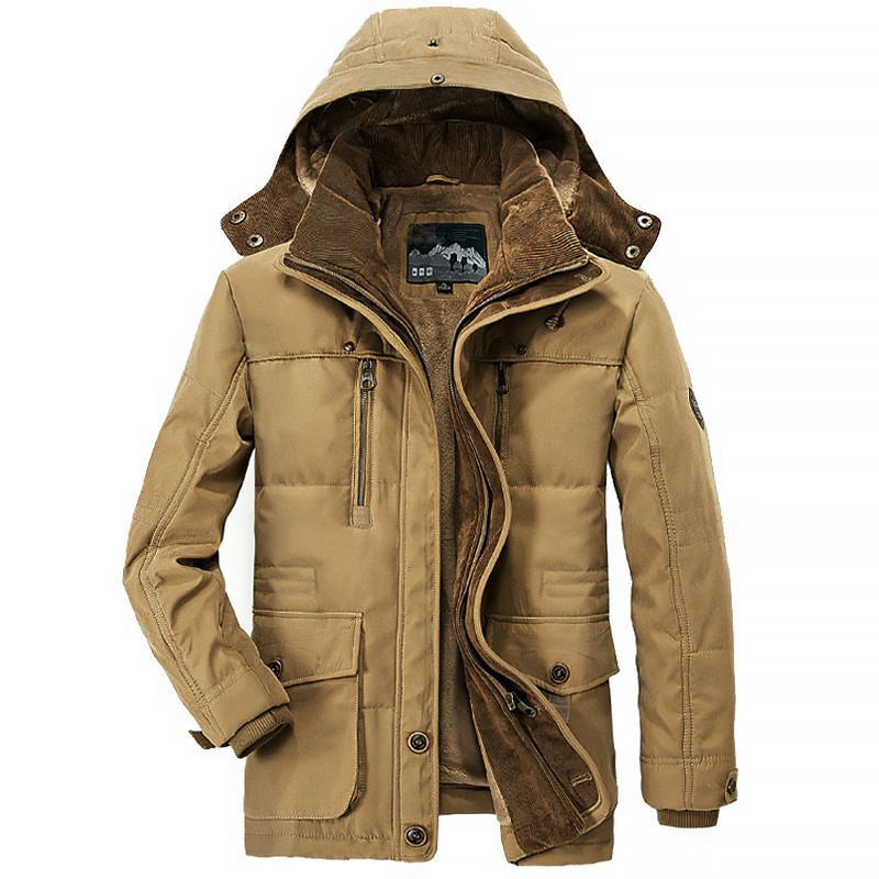 Heren Winterjas Fleece Gevoerd met Diepe Zakken 3
