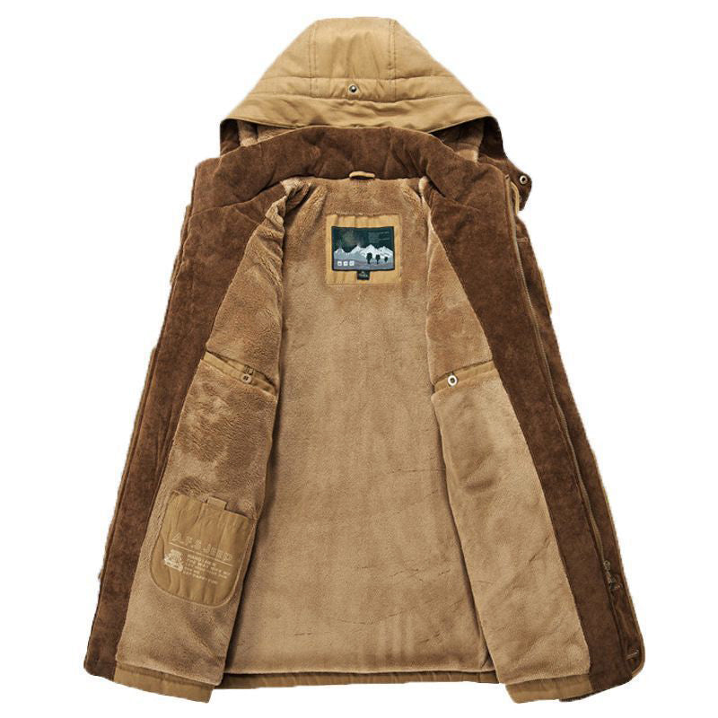 Heren Winterjas Fleece Gevoerd met Diepe Zakken 5