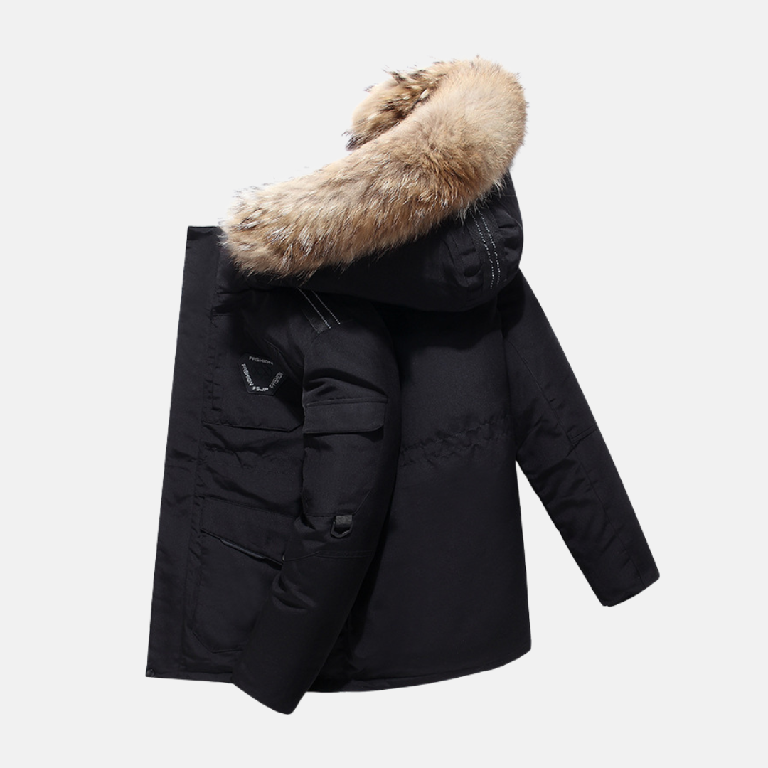 Heren Winterjas Met Imitatiebont Kraag Voor Koude Dagen 2