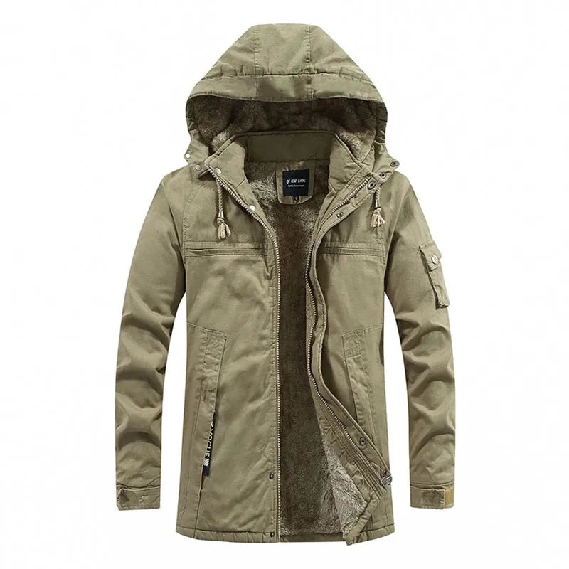 Heren Winterjas met Capuchon en Fleece Voering 1