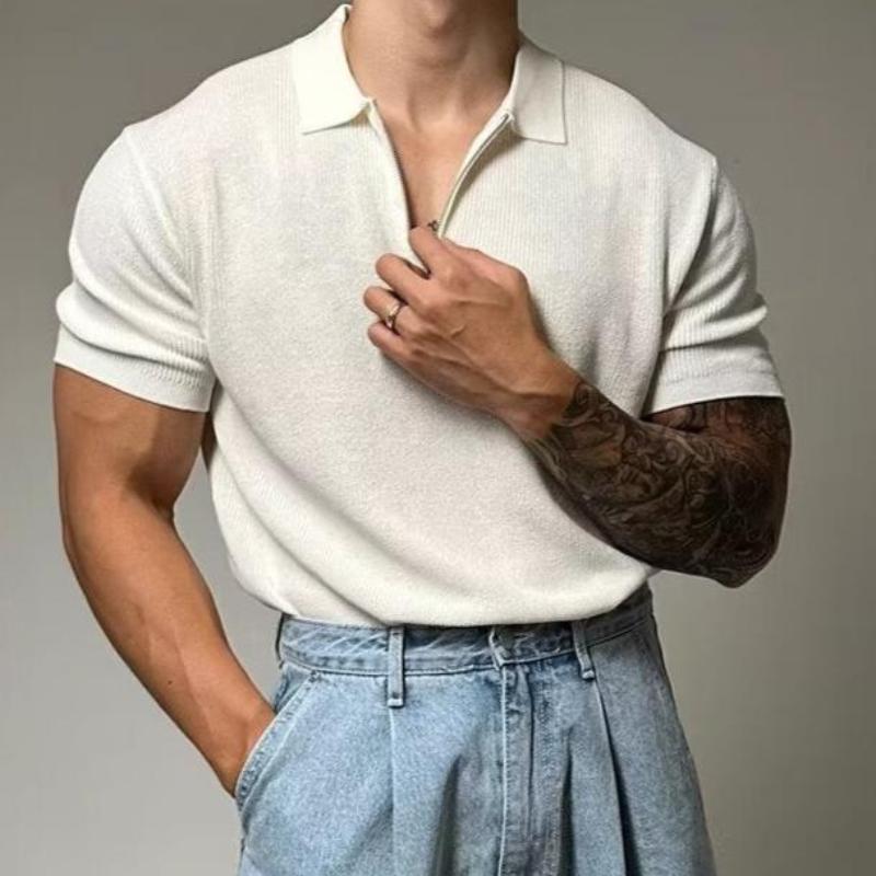 Heren Zip-Up Spiertrui Met Moderne Details 2