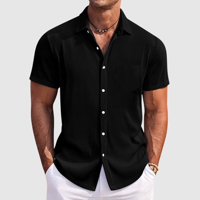 Heren Zomershirt Gestreept met Omslagkraag 4