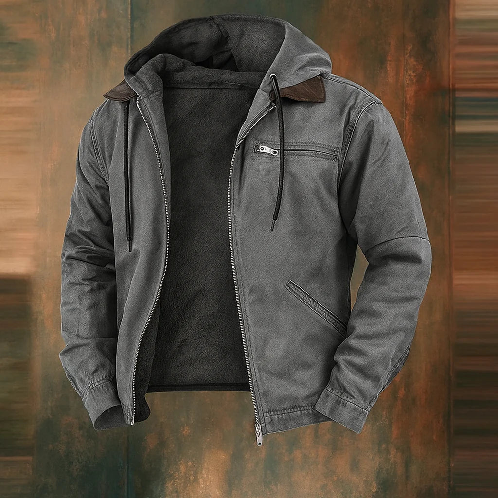 Heren winterjas met capuchon, moderne outdoorjas 2