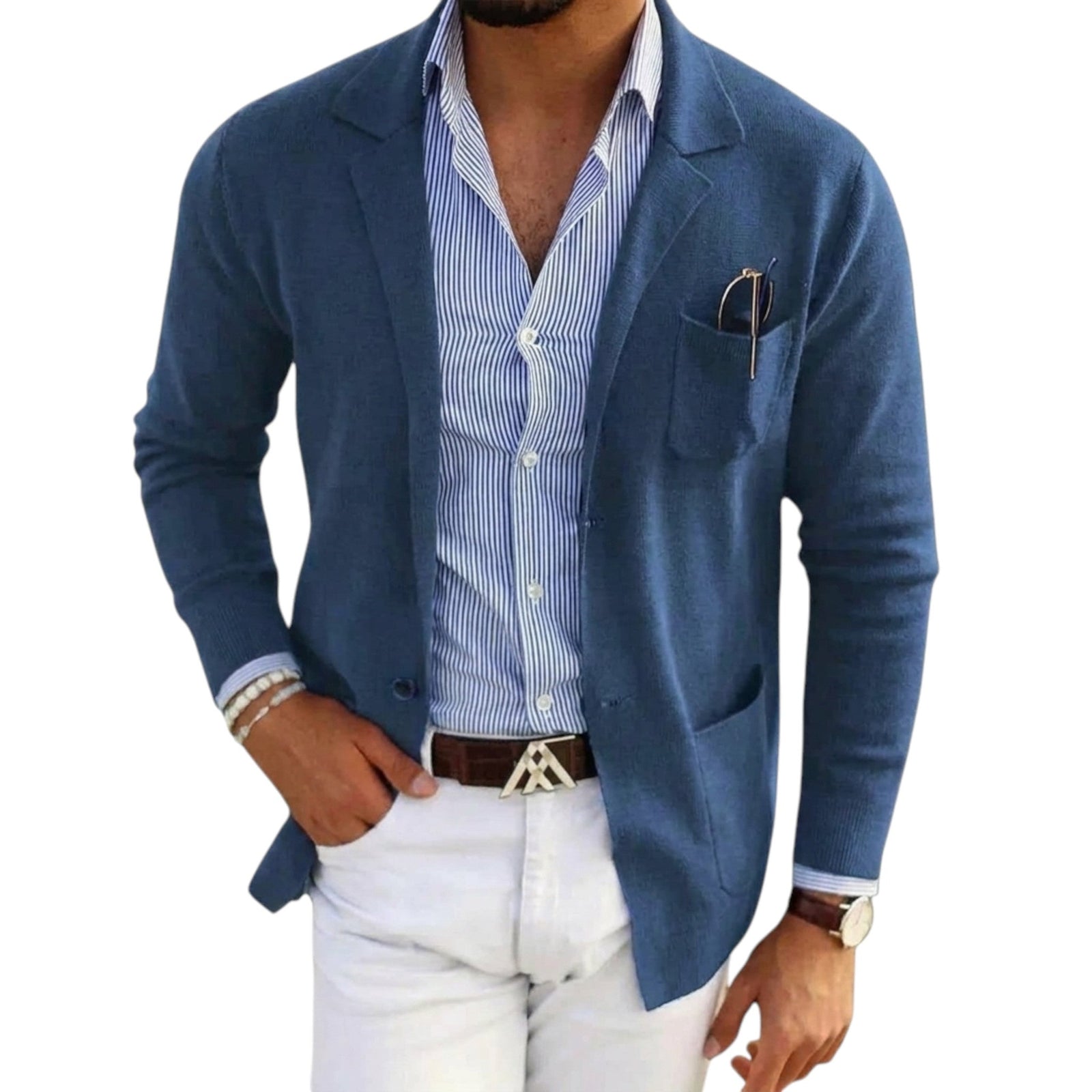 Herenblazer met klassieke jaskraag 3