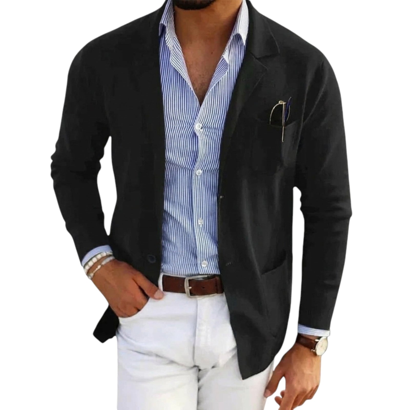 Herenblazer met klassieke jaskraag 5