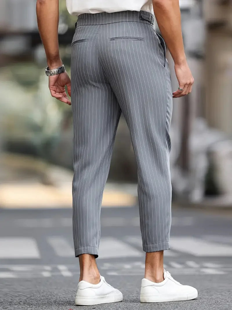 Herenbroek Gestreept Cropped Stijl 3