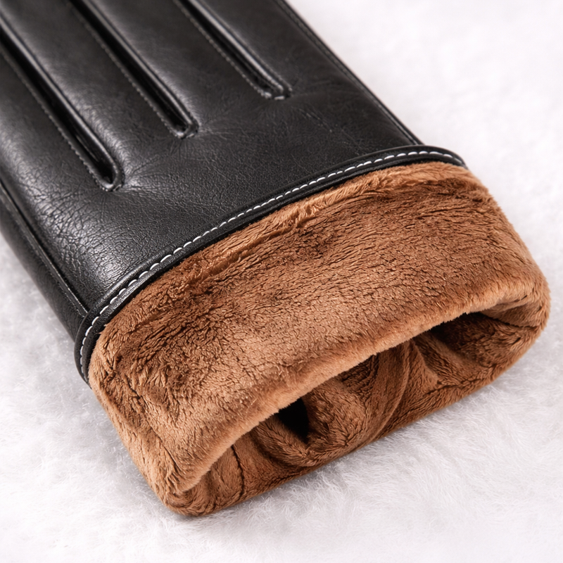 Herenhandschoenen Leer Met Fleece Voering 5