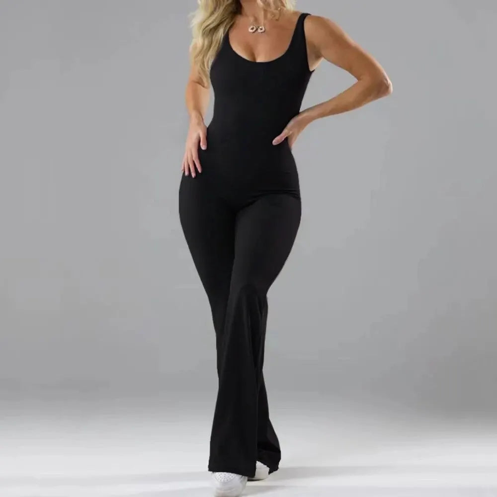Dames Jumpsuit Feestelijk Met Uitlopende Pijpen Polyester-1