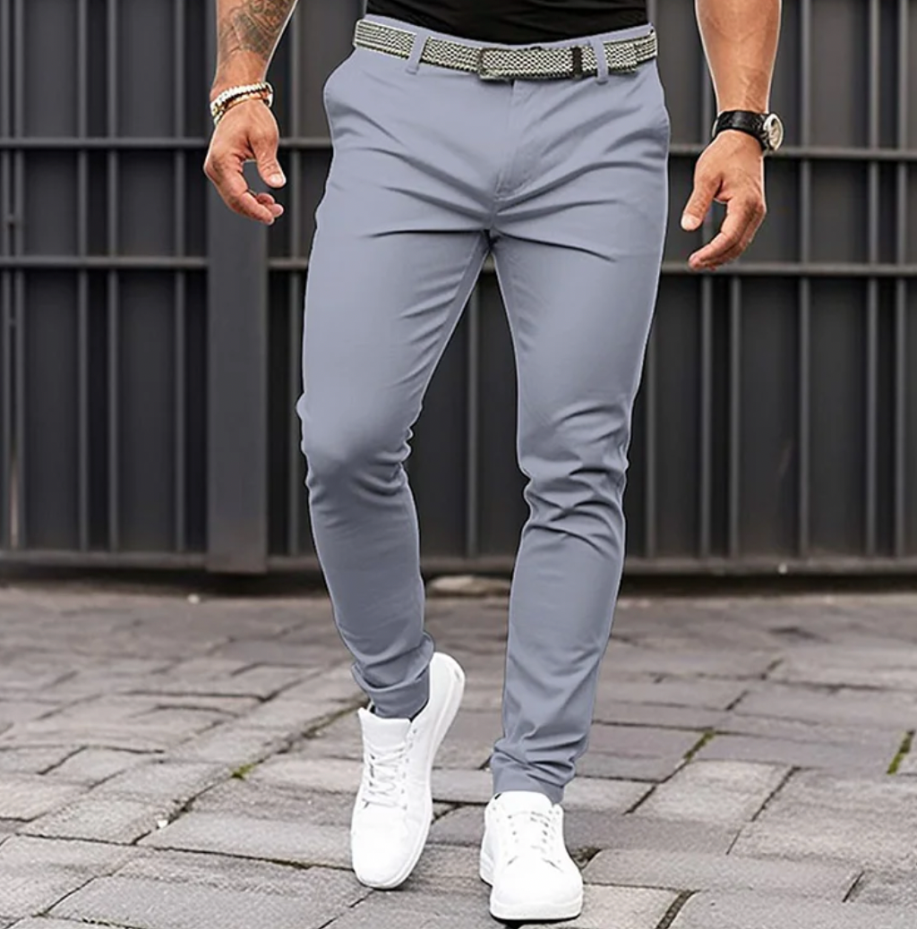 Heren Pantalon Elegante Stijl Katoen Luxe Pasvorm-1