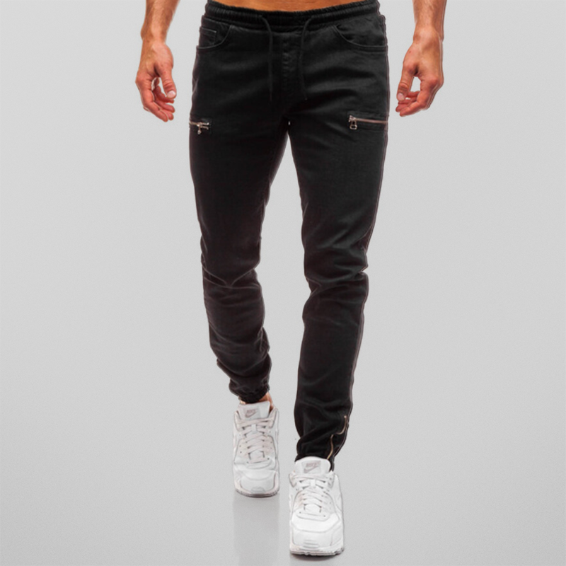 Heren Joggingbroek Denim Casual Katoen Met Trekkoordsluiting 3