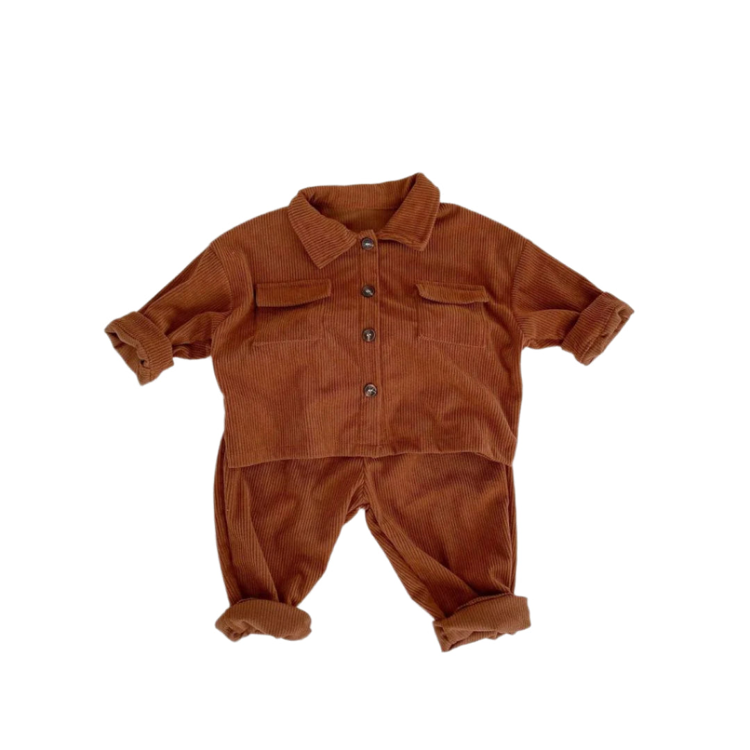 Kinder Set Corduroy Comfortabel Ademend 0