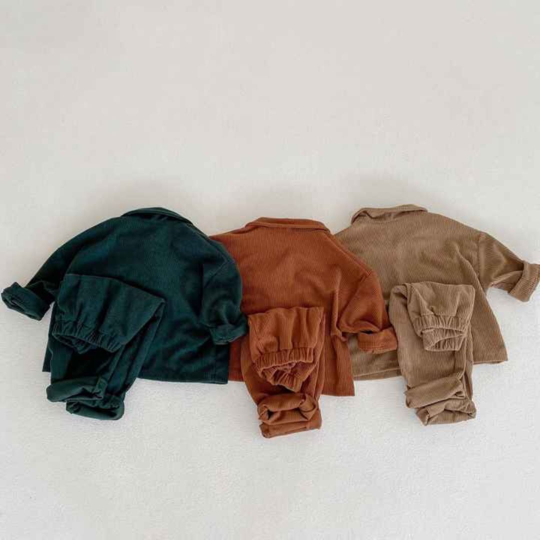 Kinder Set Corduroy Comfortabel Ademend 3