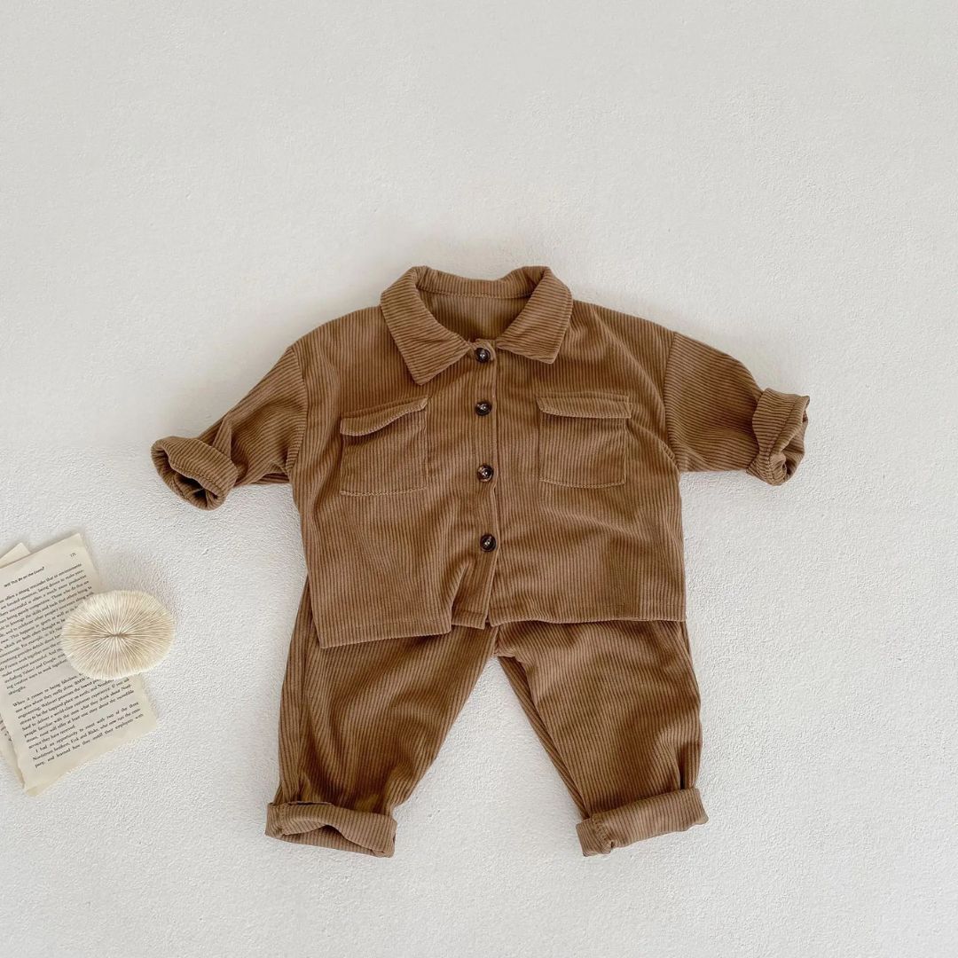Kinder Set Corduroy Comfortabel Ademend 9