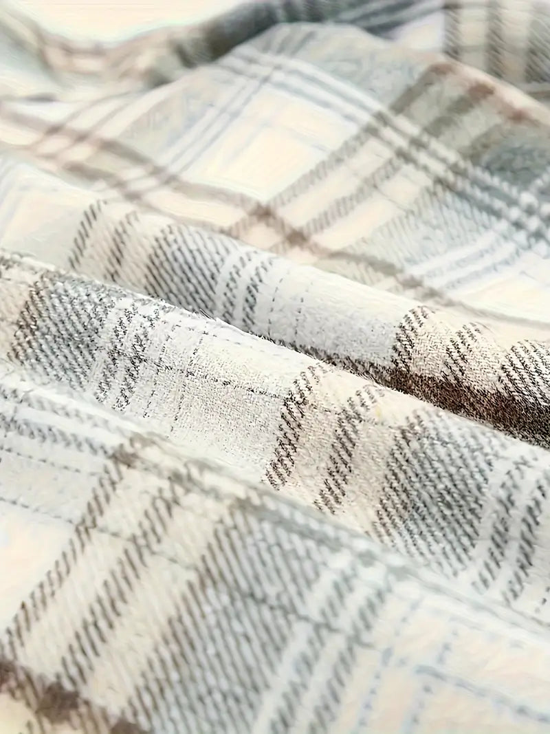 Lange Dames Jas Geruit Met Ritssluiting Voor Winterse Dagen 3