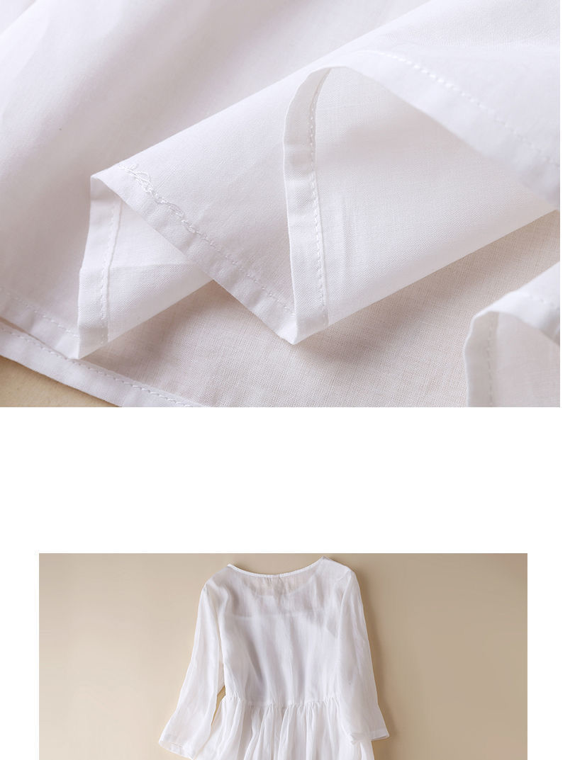 Lange Jurk Dames Vloeiend Katoen-Linnen Bohemian Zomer Kleding 1