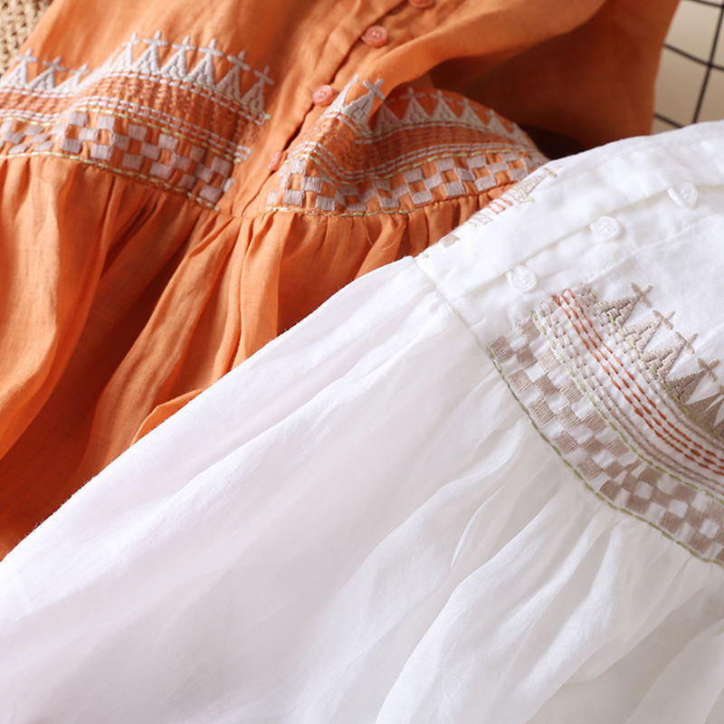 Lange Jurk Dames Vloeiend Katoen-Linnen Bohemian Zomer Kleding 3