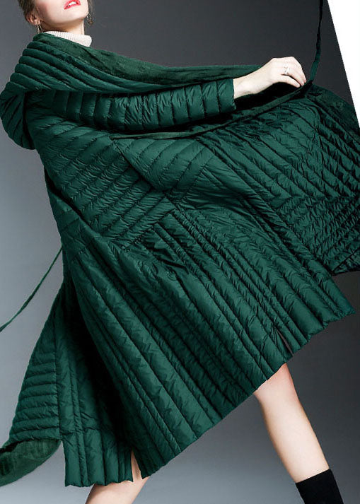 Lange Winterjas Dames met Groene Zakkenprint voor Comfort en Stijl 2