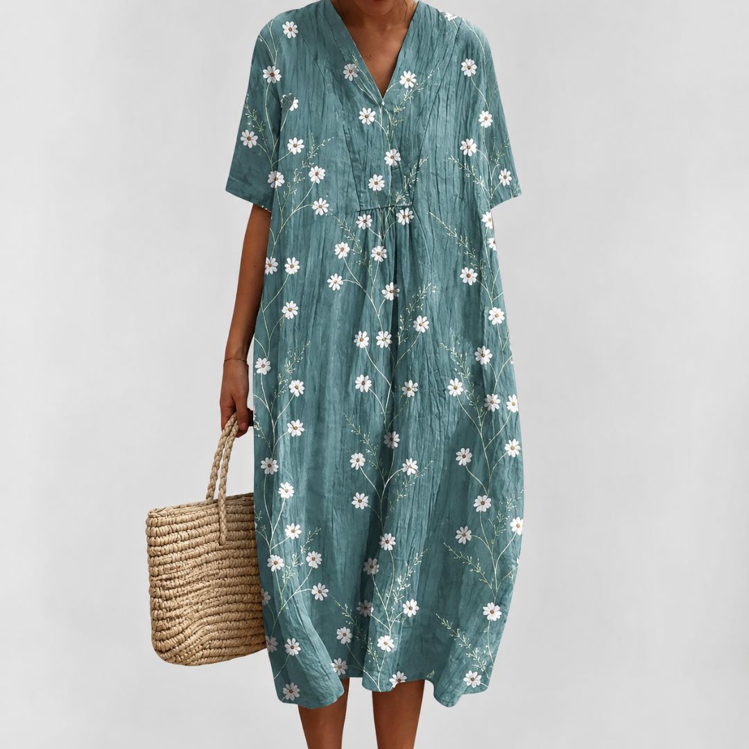 Losse zomerjurk voor dames met bloemenprint 13
